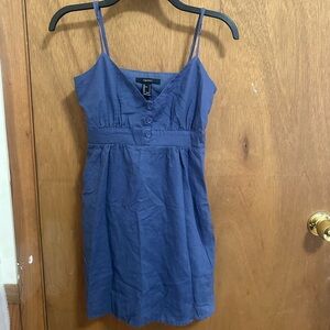 Forever 21 Blue Button-Front Mini Dress